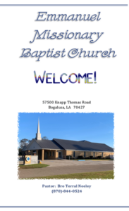 Bulletin – Emmanuel Missionary Baptist Church